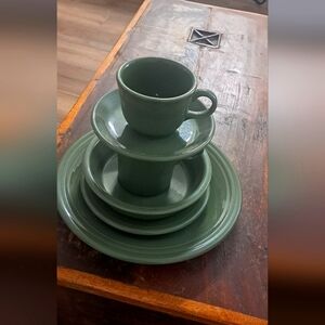 6 pc fiestware sage  set
